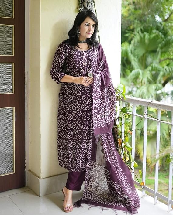 A-Line Kurta and Pant Set with Dupatta