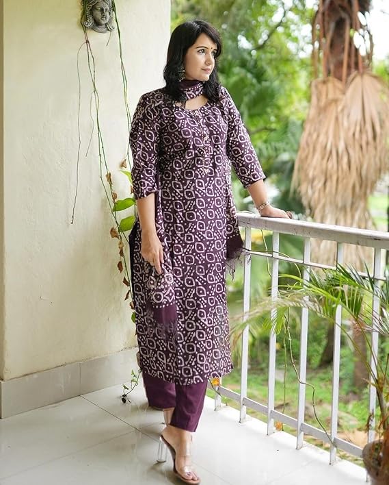 A-Line Kurta and Pant Set with Dupatta