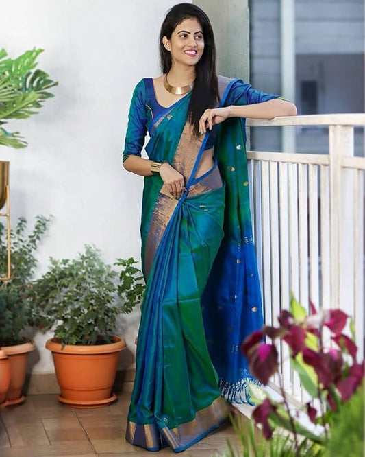 Kanjivaram Soft Silk Saree With Blouse Piece
