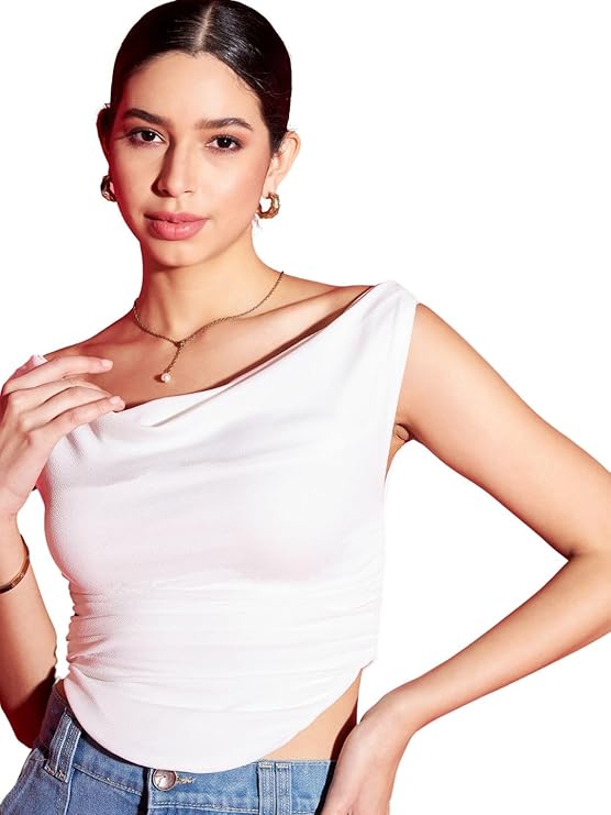 Stretchable Draped Crop Top