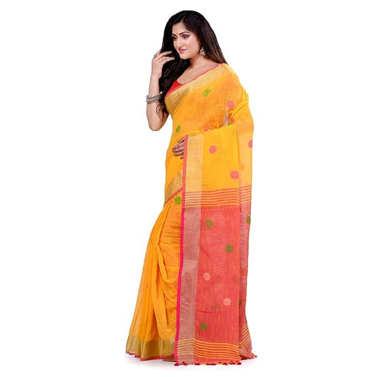 Bengali Tant Handloom Cotton Saree with Blouse