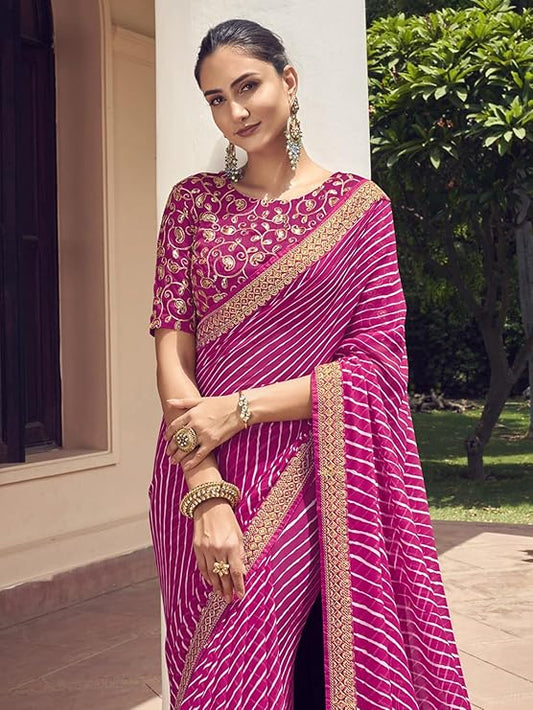 Bandhani  Saree With Blouse Piece